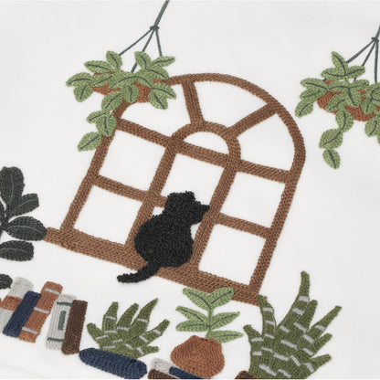 【家居】刺繡單肩袋 貓咪/檸檬/花草