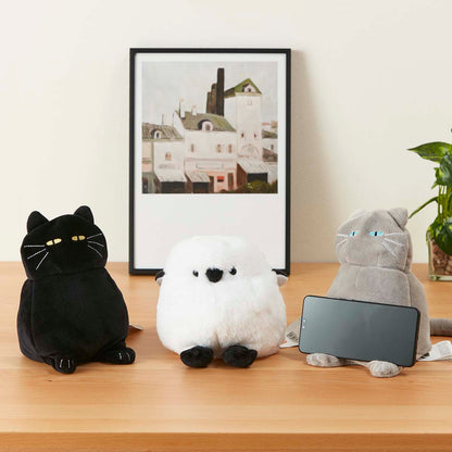 【家居】手機支撐公仔抱枕 灰貓/黑貓/小肥啾