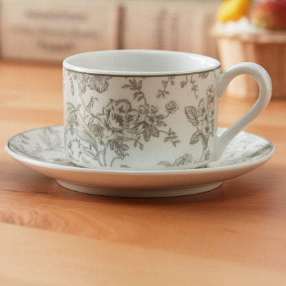 【家居】220ml杯碟組/12cm/15cm骨瓷飯碗 Flora