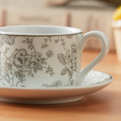 【家居】220ml杯碟組/12cm/15cm骨瓷飯碗 Flora