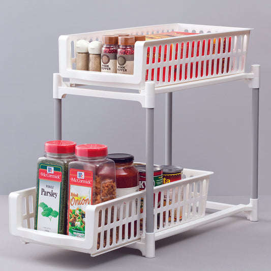 【家居】2層滑動儲物架