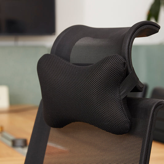 【家居】辦公靠墊腰墊頸枕 低反彈 網眼布 黑色