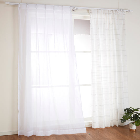 【窗簾】成品窗紗 起皺2 白色