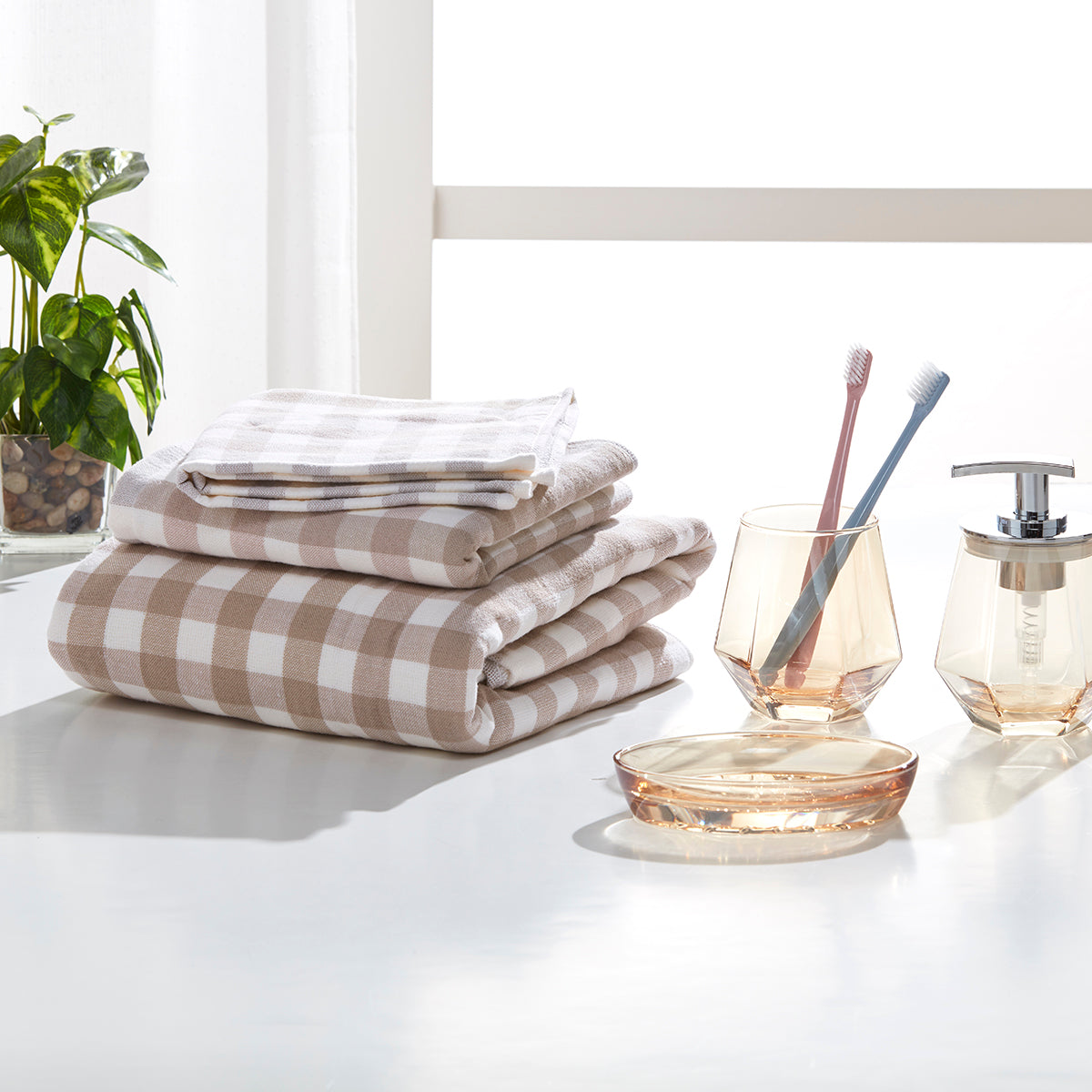 【家居】紗布純棉浴巾/面巾/毛巾  洛克