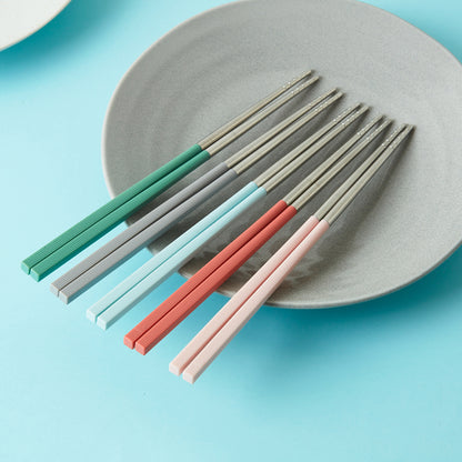 【家居】分色不銹鋼筷5雙組 SK30503