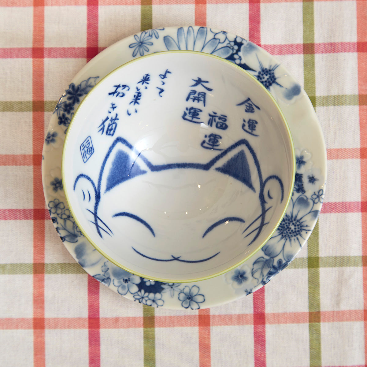 【家居】12cm飯碗 市松貓
