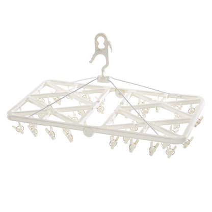 【家居】純白防滑塑膠可摺疊24/40頭晾衣夾24P/40P NW