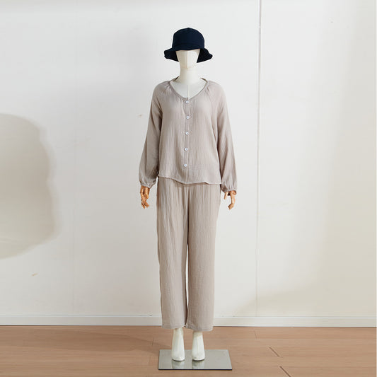 【家居】女士雙層紗家居服套裝
