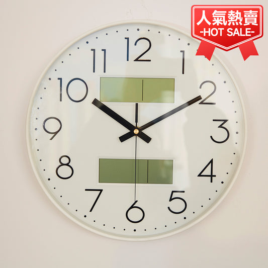 【家居】靜音掛鐘附液晶 泰瑟 30SW