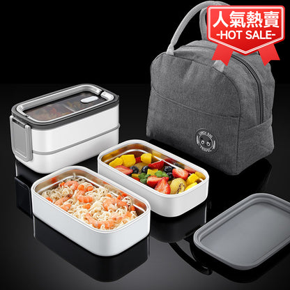 【家居】可微波不銹鋼飯盒 白色