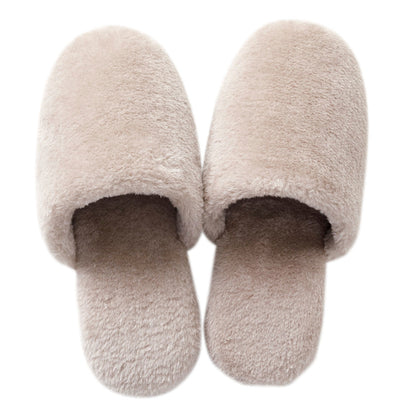 【家居】素色毛絨拖鞋 摩卡色