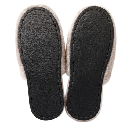 【家居】素色毛絨拖鞋 摩卡色