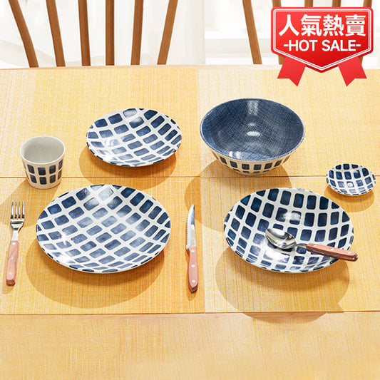 【家居】日式超輕量餐具 繽紛 青格